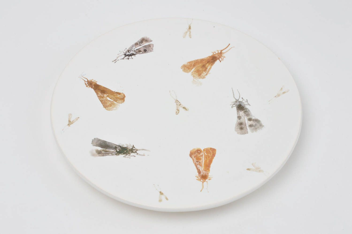 Assiette plate faite main Vaisselle design en céramique Déco maison insectes photo 3