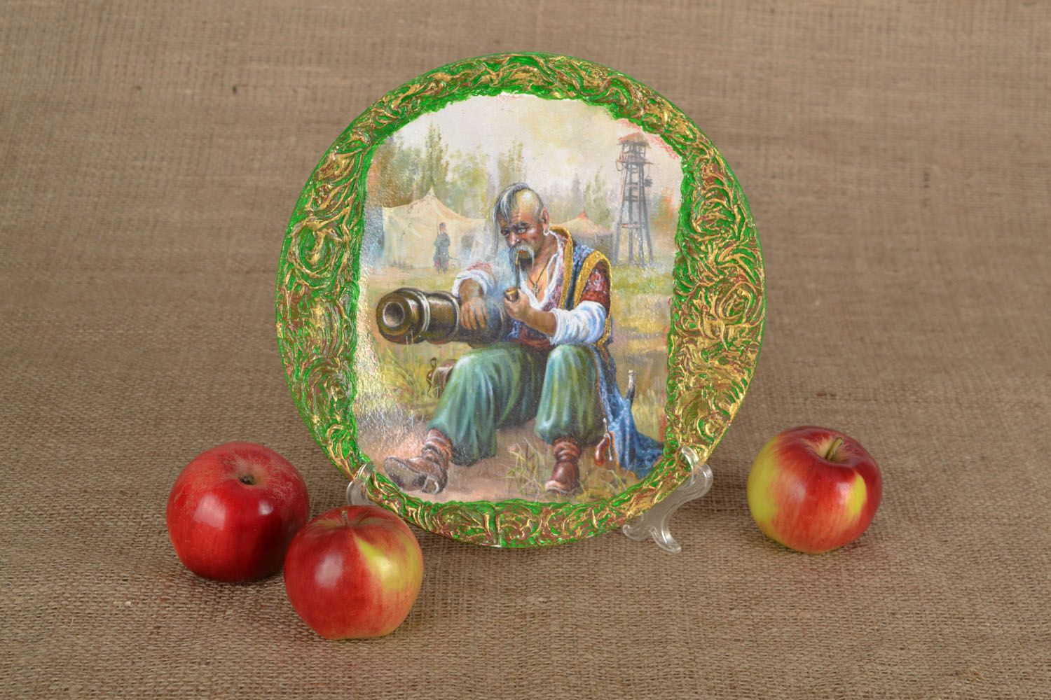 Homemade decorative plate Old Cossack photo 1