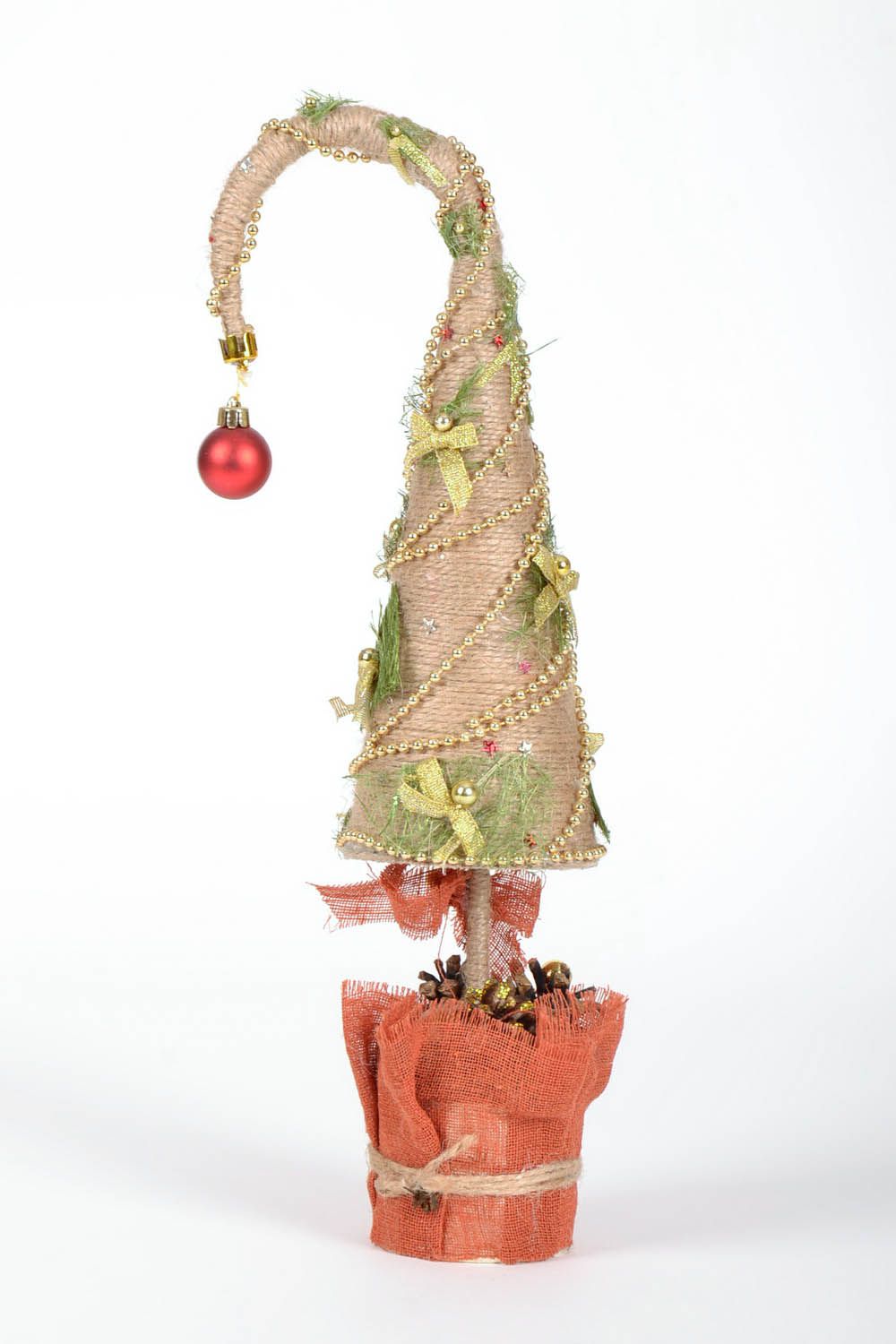 Arbre de Noël décoratif en tissu fait main photo 2