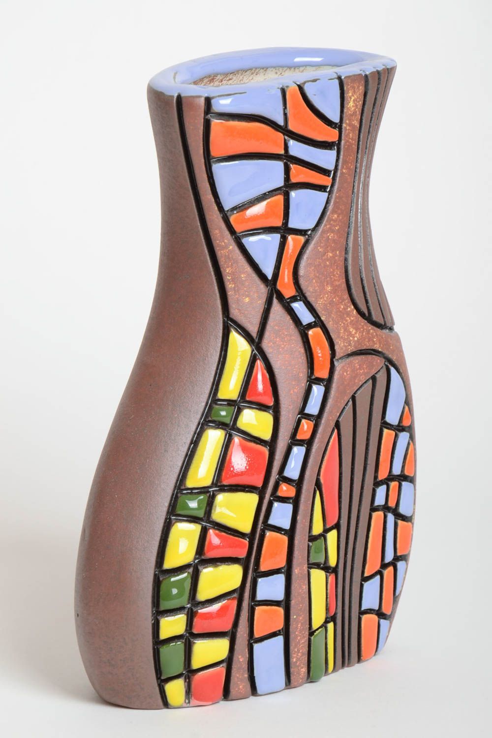 Vase déco fait main Vase céramique design original avec peinture Déco maison photo 2