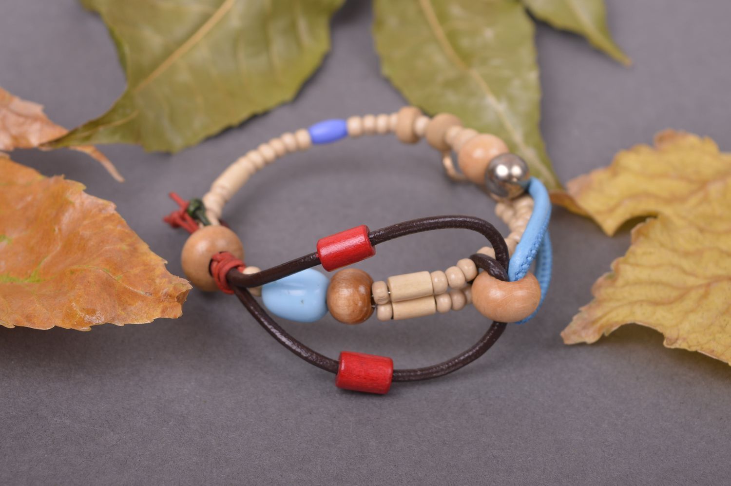 Bead bracelet handmade jewelry wooden bracelet costume jewelry gifts for girls photo 1