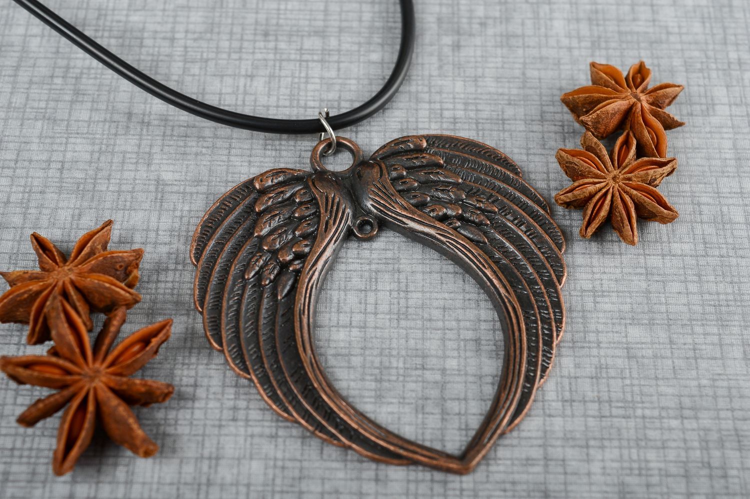 Metal pendant handmade metal jewelry metal accessories wings pendant for girls photo 1
