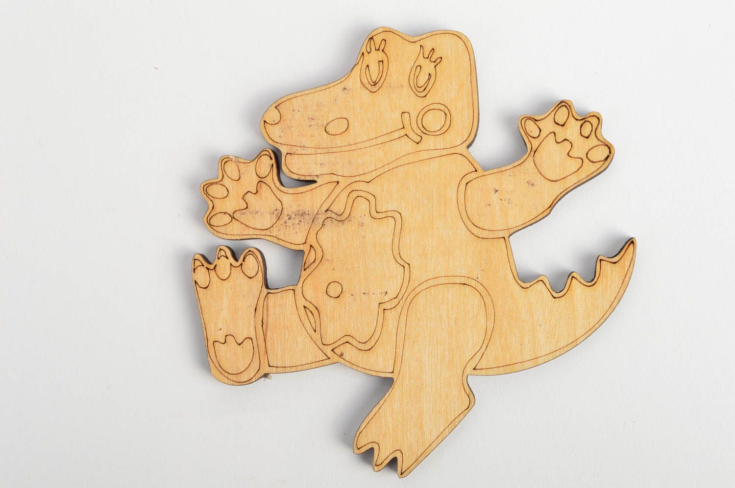 Petite forme en bois à décorer ou peindre faite main originale crocodile photo 5