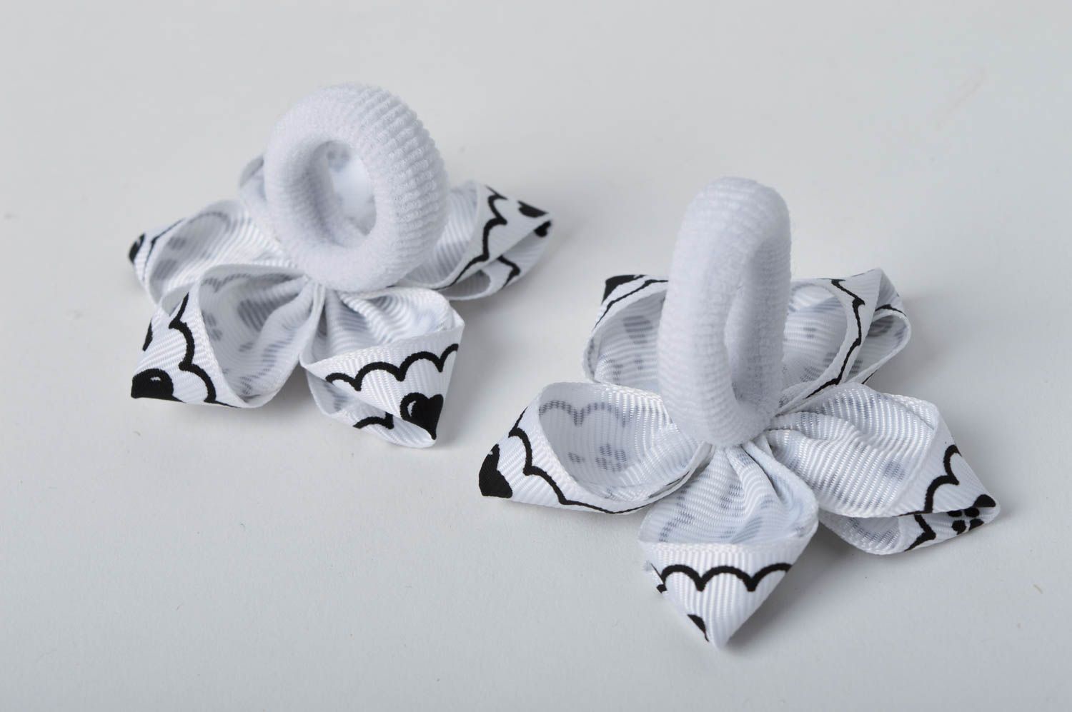 Handmade flower scrunchie 2 pieces textile scrunchy for kids gifts for her photo 5