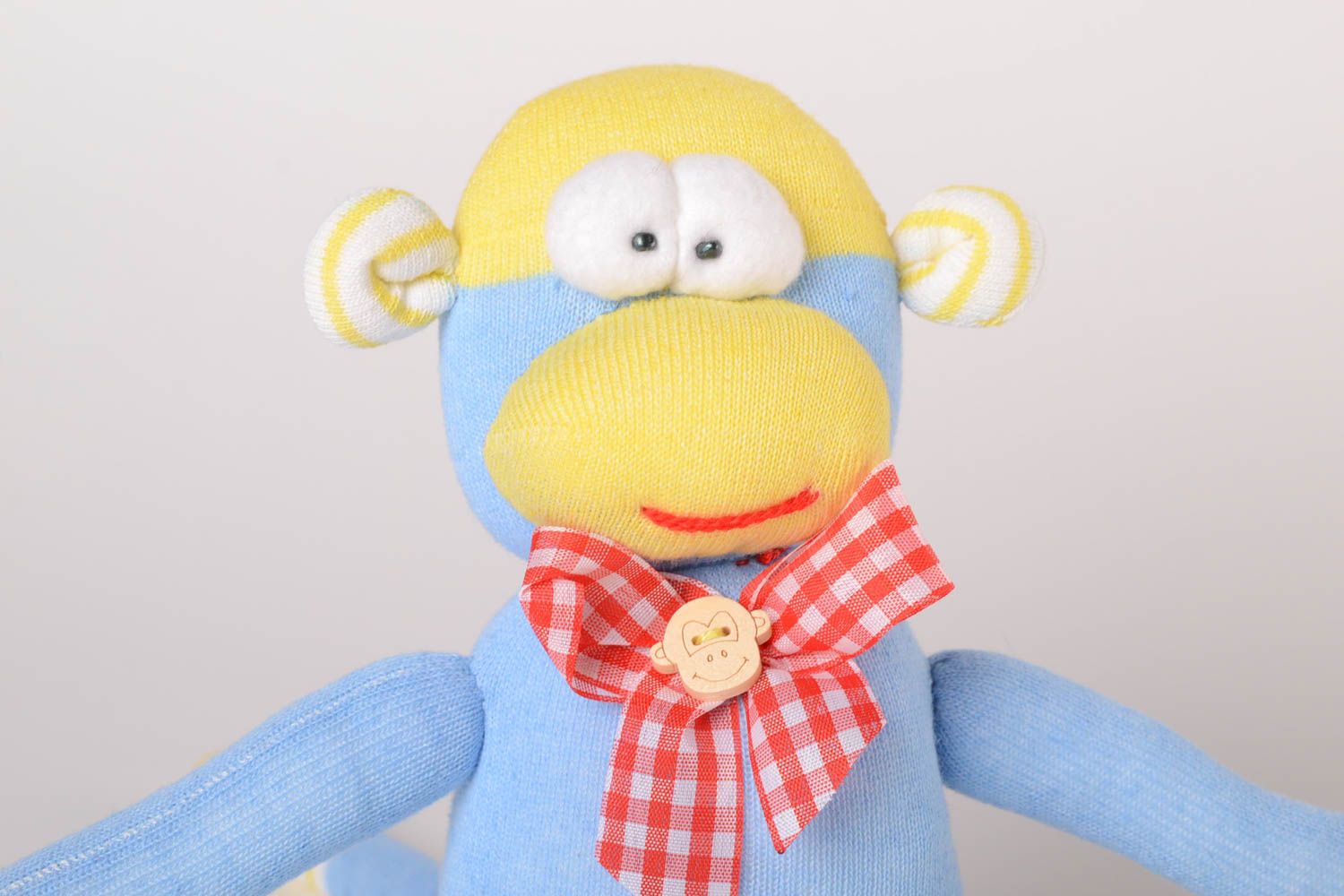 Детская игрушка handmade игрушка-животное мягкая игрушка голубая обезьянка фото 4