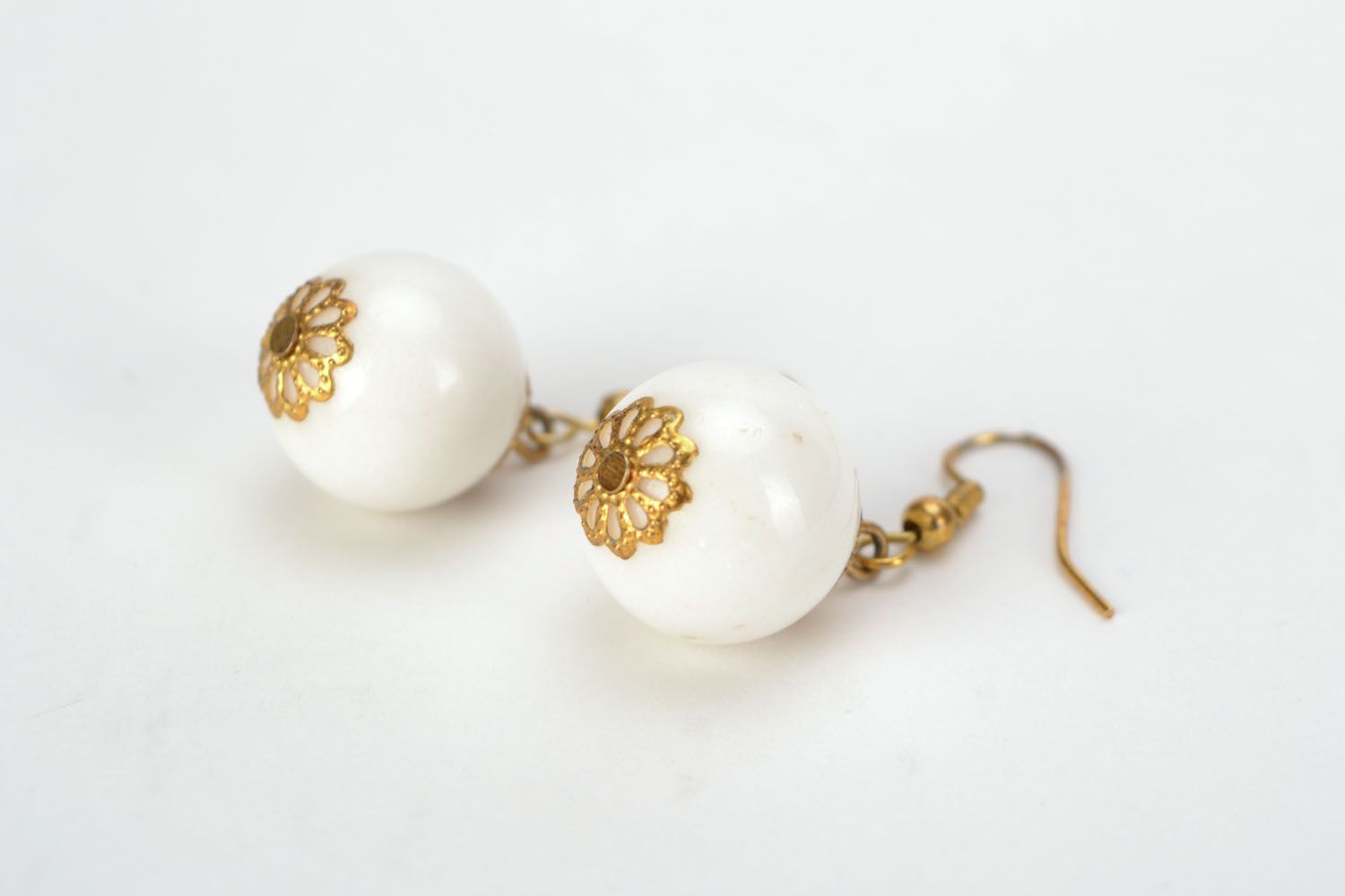 White agate earrings  photo 4