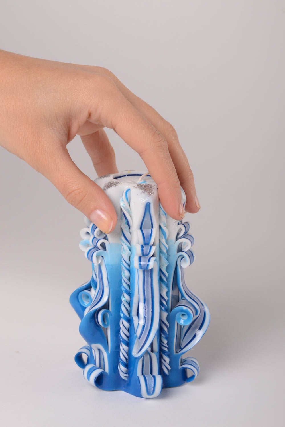 Vela de parafina hecha a mano pintada objeto decorativo decoración de hogar foto 2