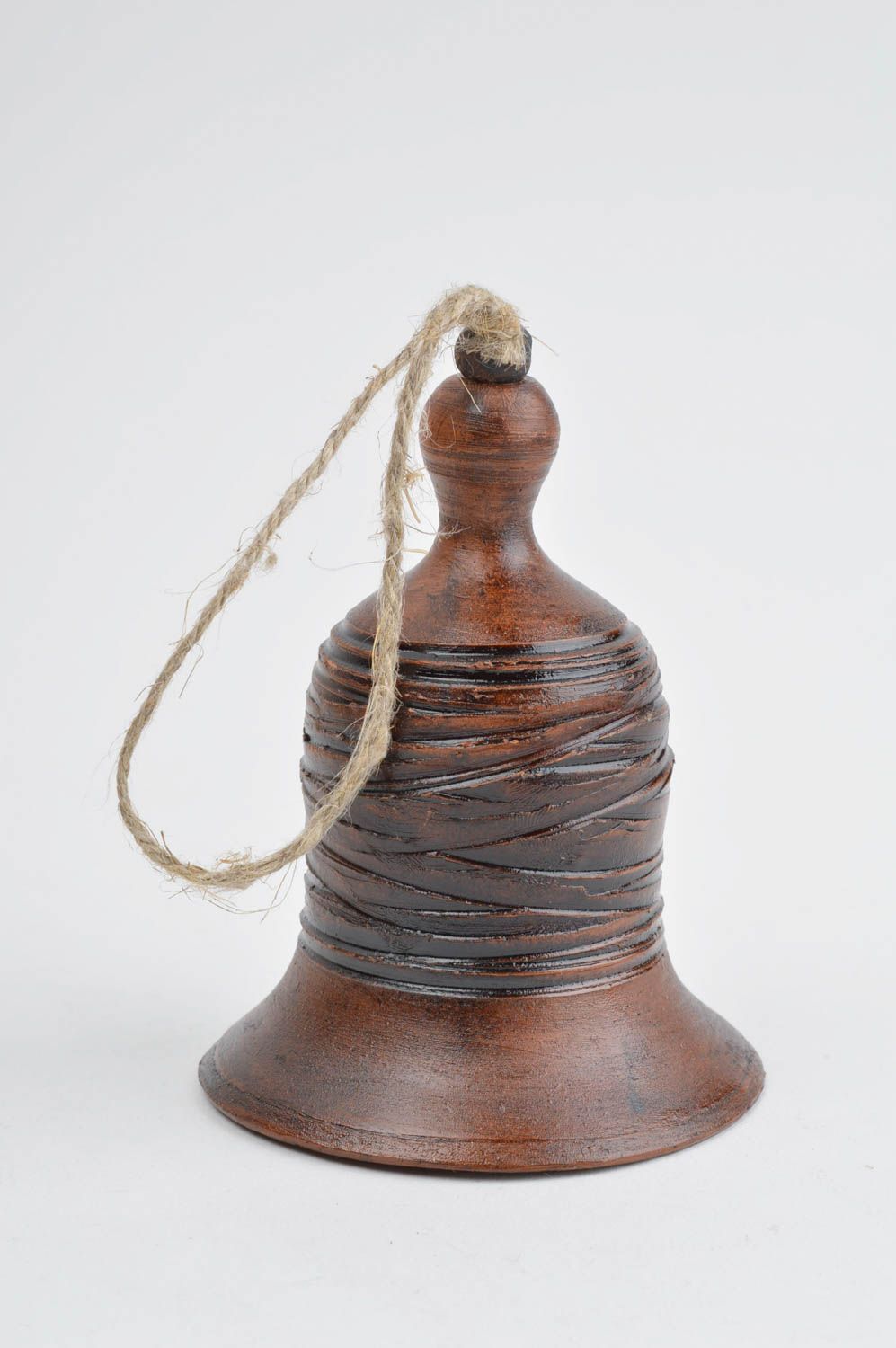 Колокольчик из глины ручной работы глиняный сувенир декор колокольчик сувенирный фото 2