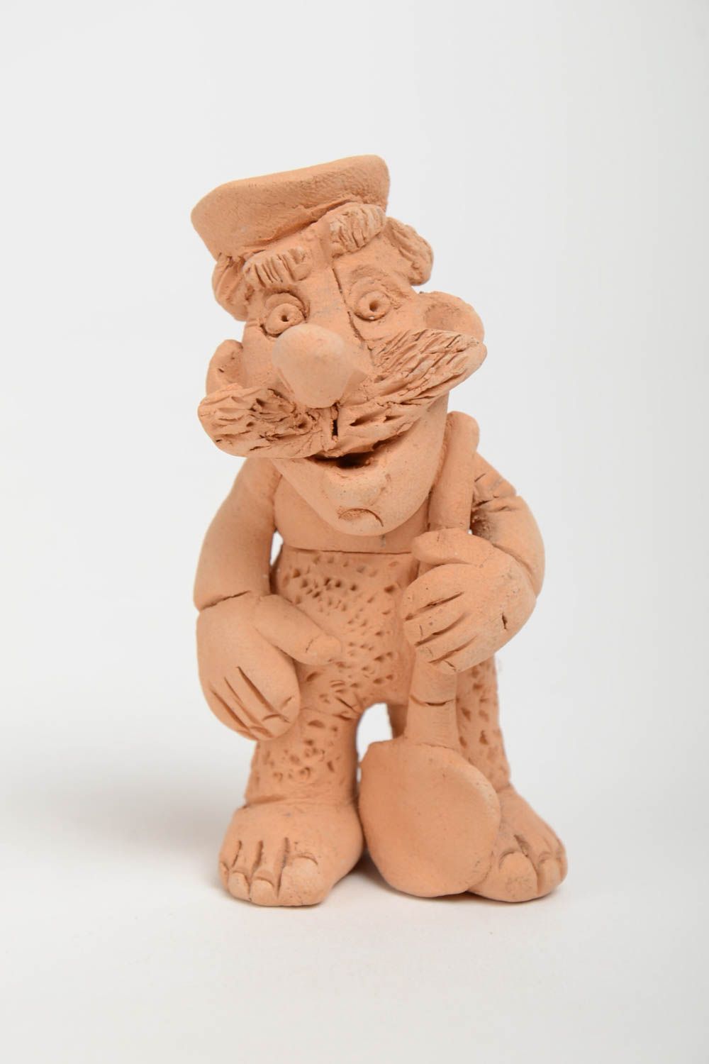 Beautiful handmade designer ceramic statuette of funny man for home decor photo 2