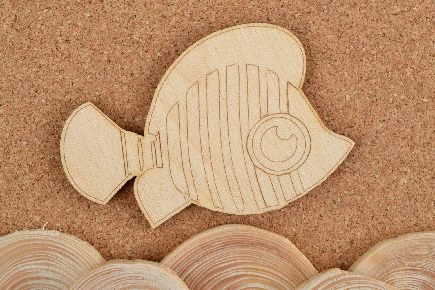 Handmade Holz Rohling Figur zum Bemalen Scrapbooking Material Fisch originell foto 1