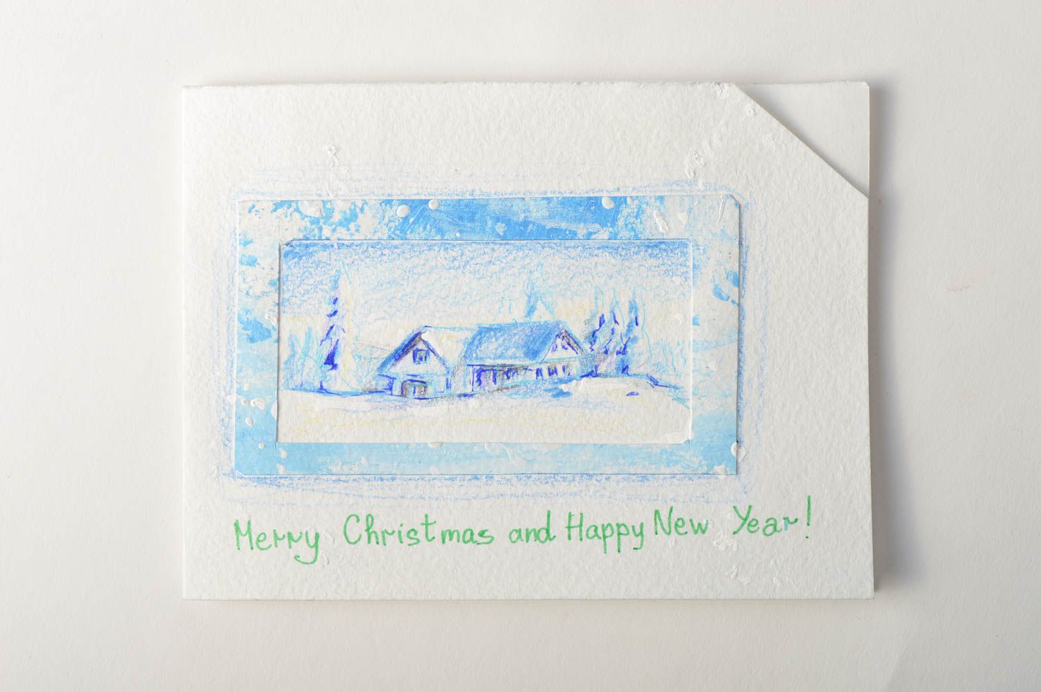 Tarjeta navideña hecha a mano postal de felicitación bonita regalo original foto 2
