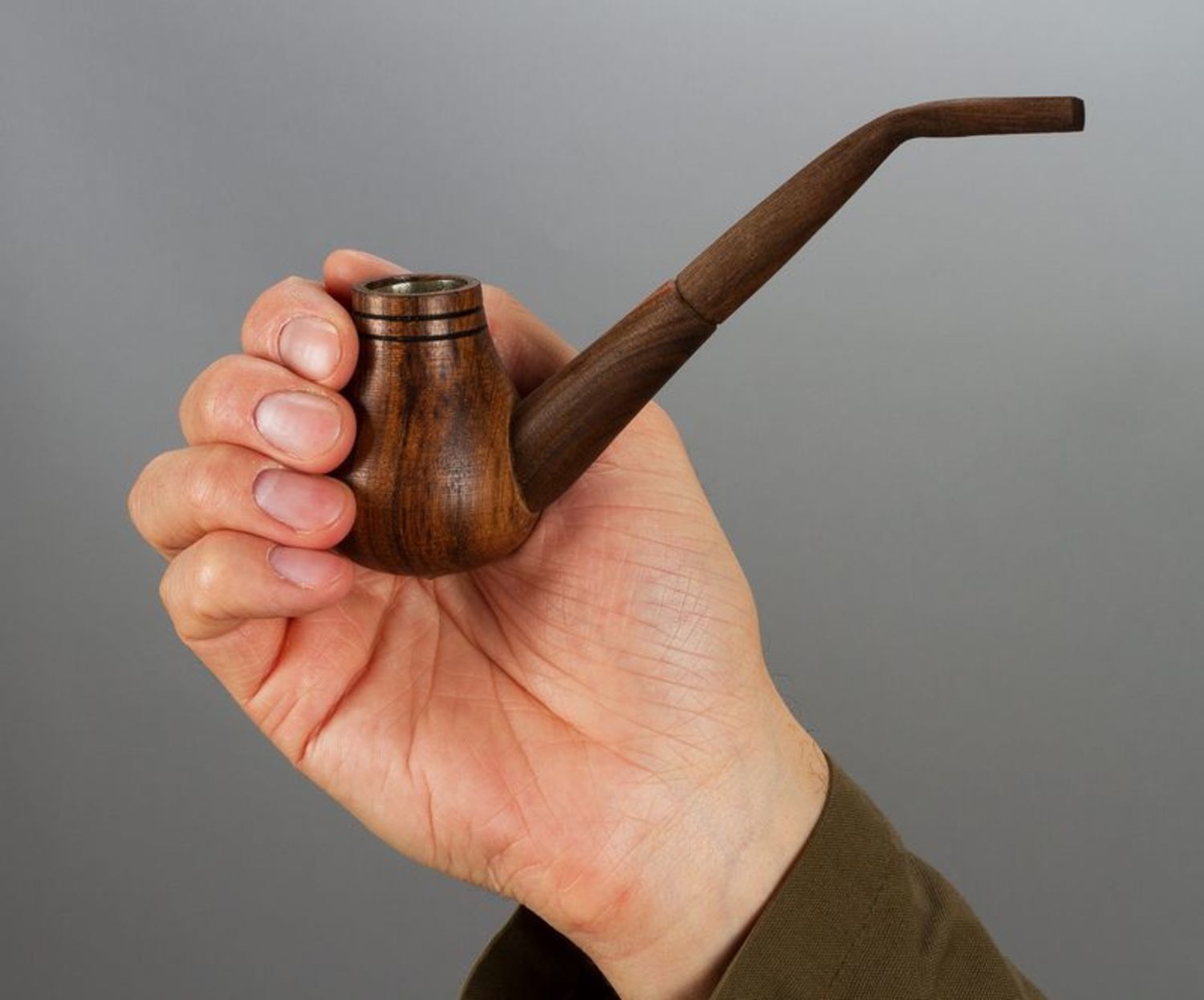 Wooden smoking pipe decorative use only photo 2