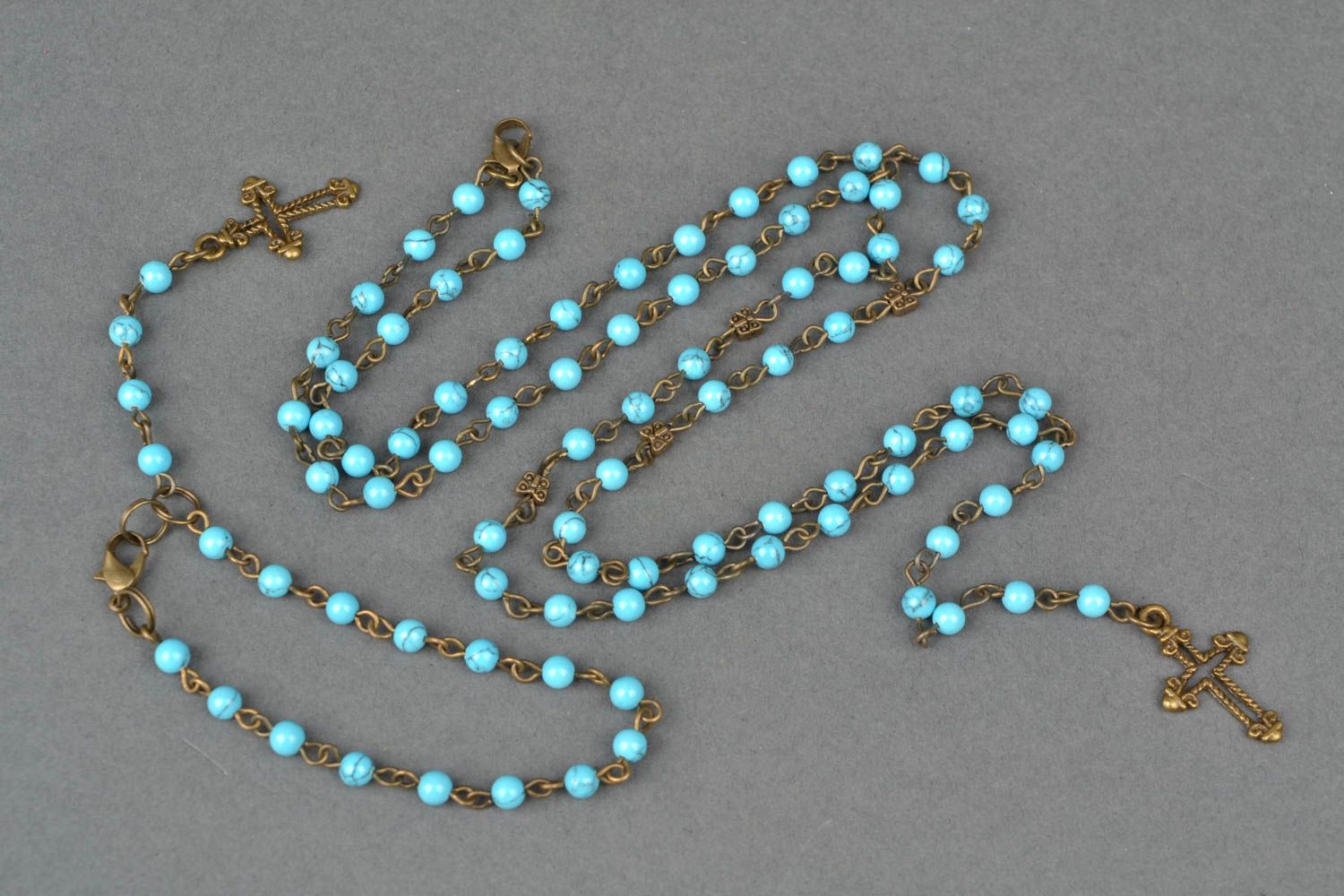 Turquoise rosary necklace and bracelet photo 3