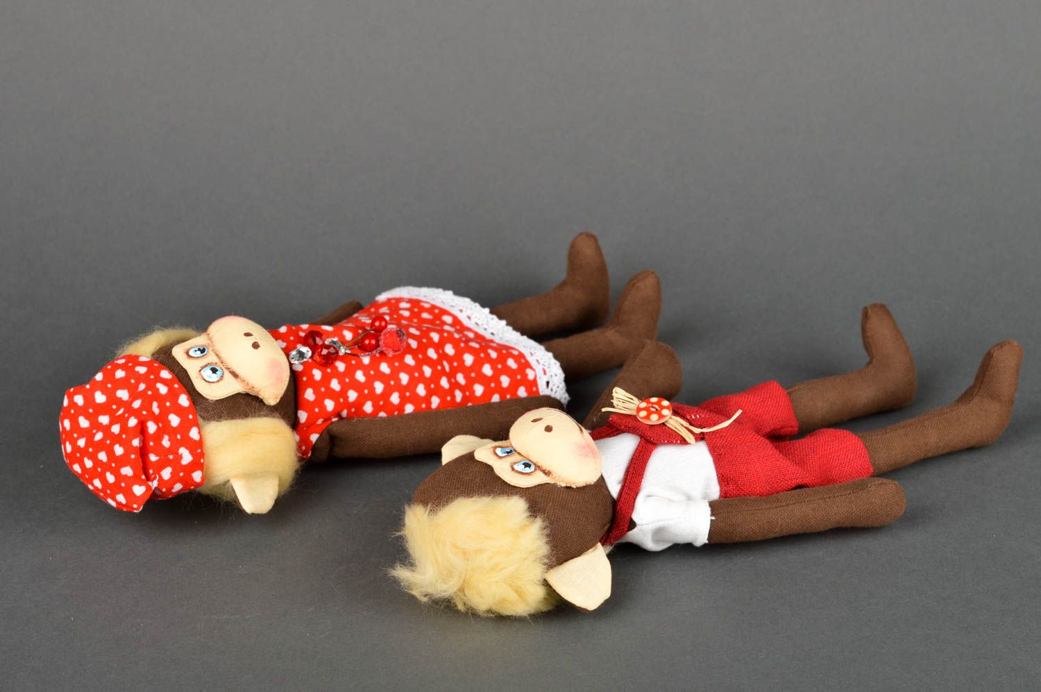 Juguetes de peluche muñecos artesanales decoración de casa regalo original Monos foto 4