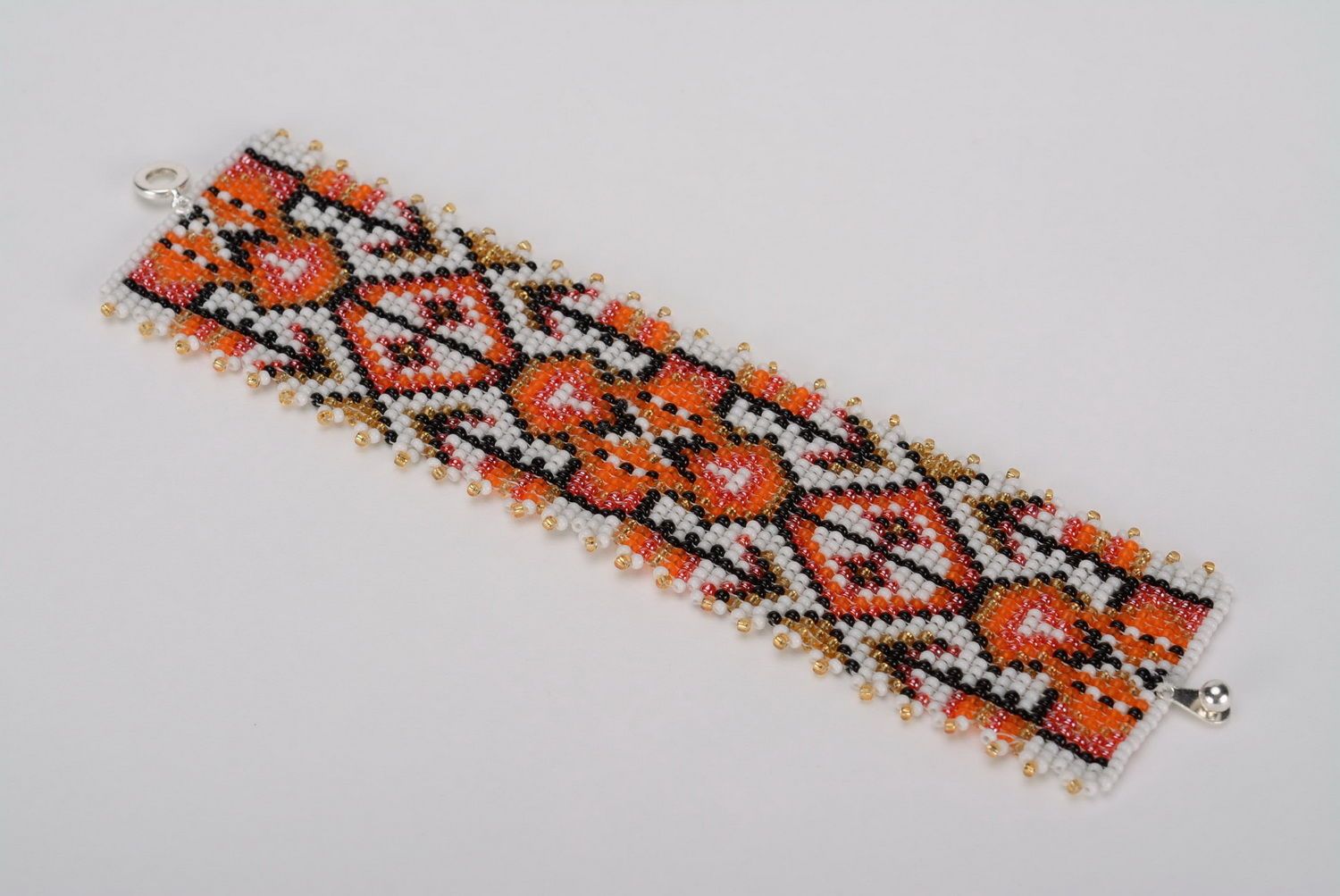 Браслет с чешским бисером плетены вручную фото 2