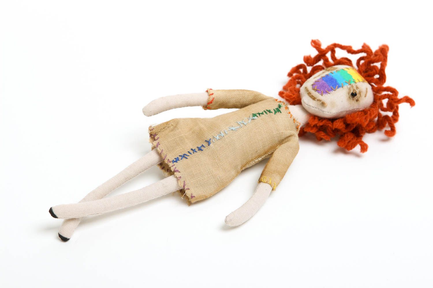 Juguete decorativo hecho a mano de tela muñeca de trapo regalo original foto 3