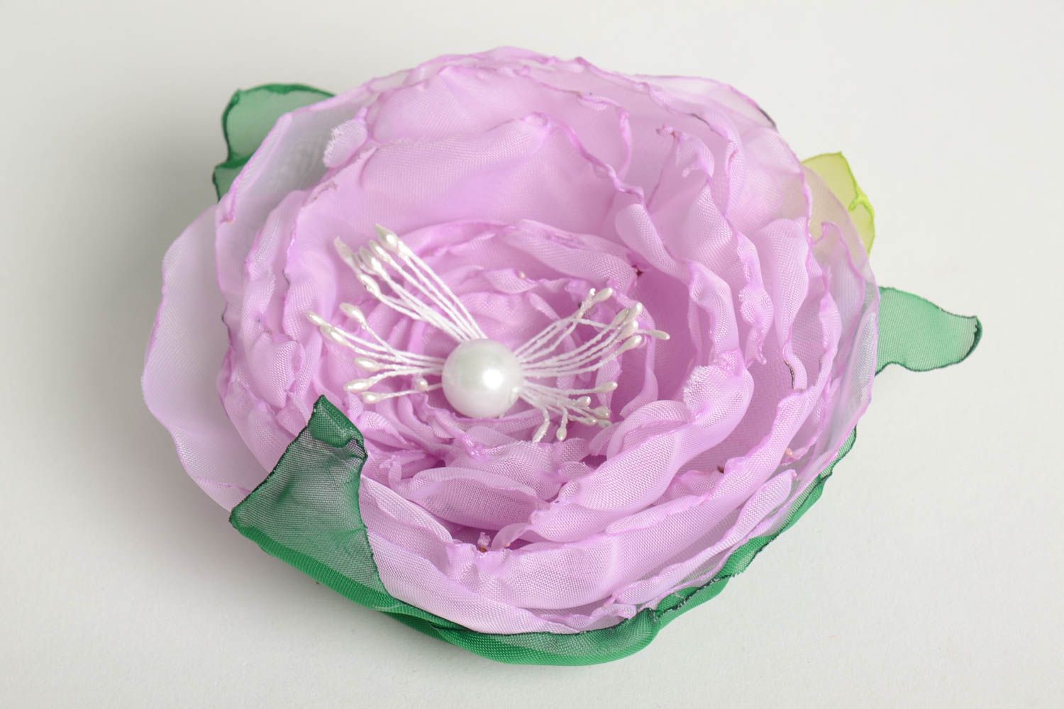 Handmade Blume Haarspange handgemachter Schmuck Accessoire für Frauen grell toll foto 2