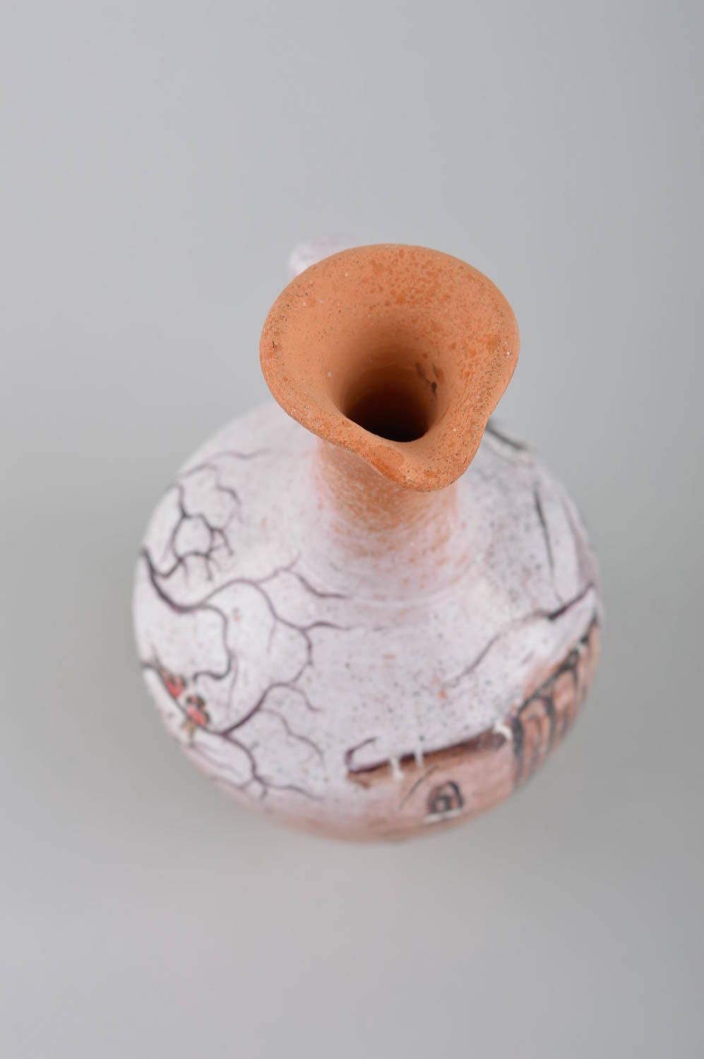 Handmade ceramic painted decorative wine decanter 0,38 lb photo 4