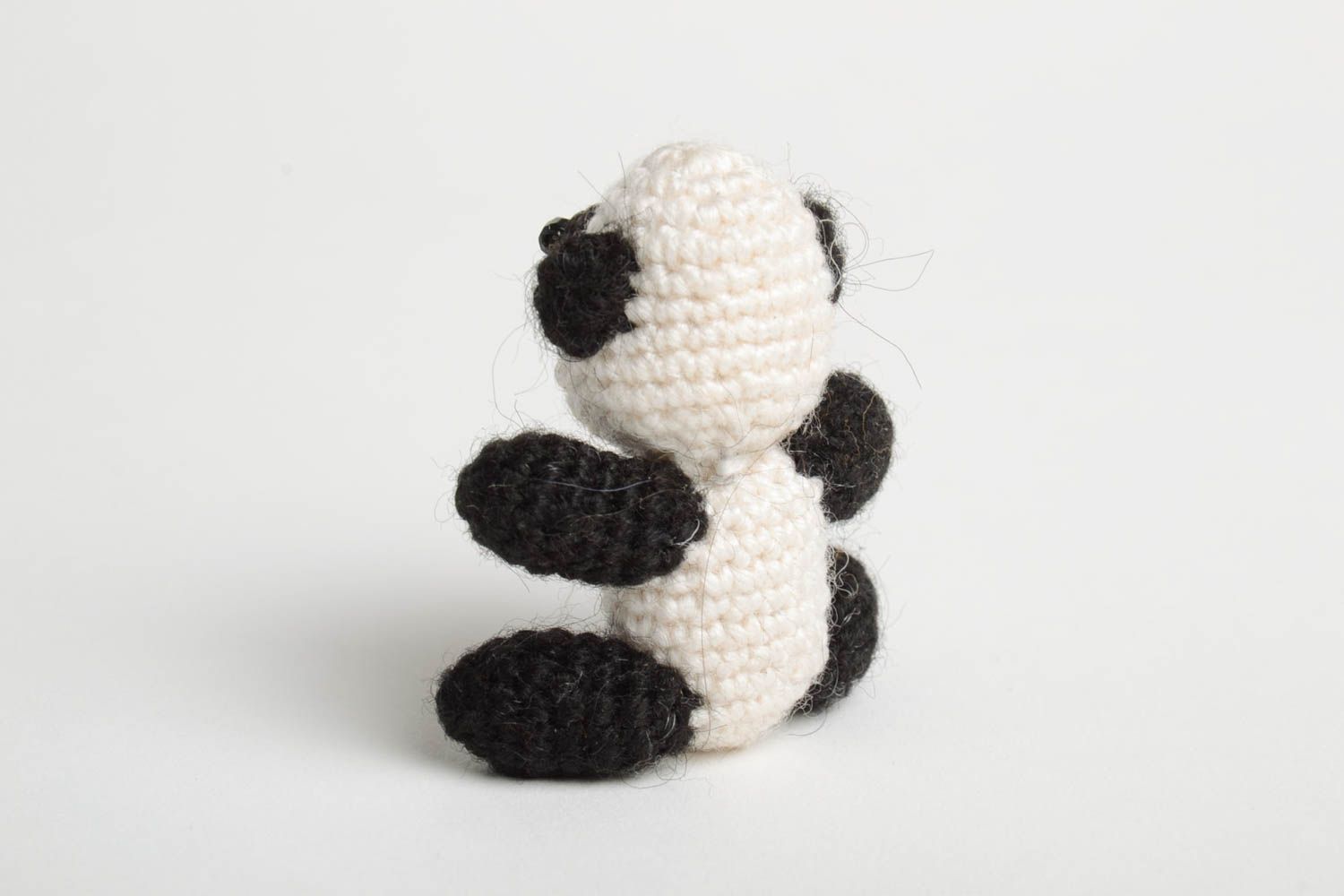Handmade soft toy children crocheted toy designer panda toy textile toys photo 4