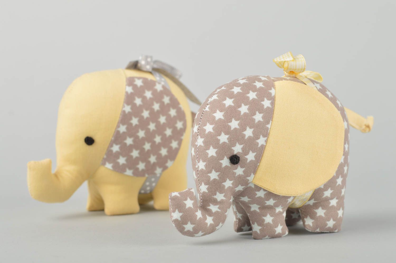 Handmade stylish soft toys 2 unusual textile elephants beautiful home decor photo 2
