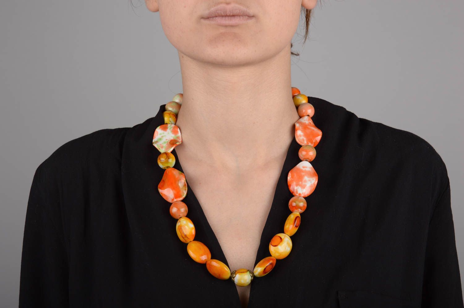 Collier perles Bijou fait main Accessoire femme plastique design original photo 5