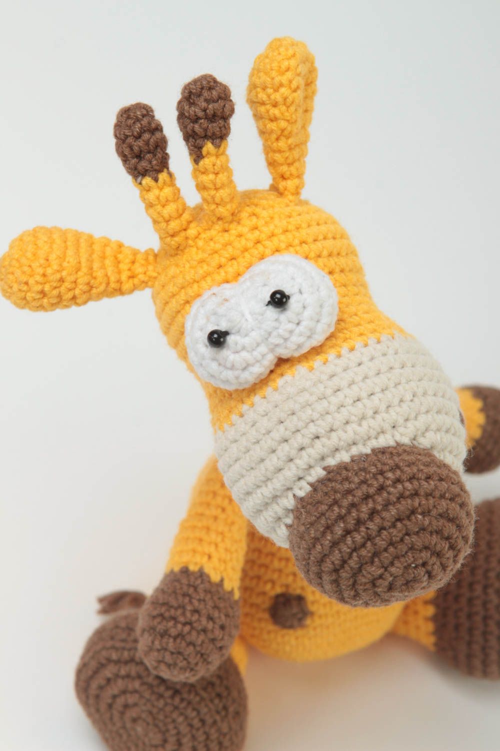 Handmade designer soft toy unusual crocheted giraffe toy nursery decor photo 3