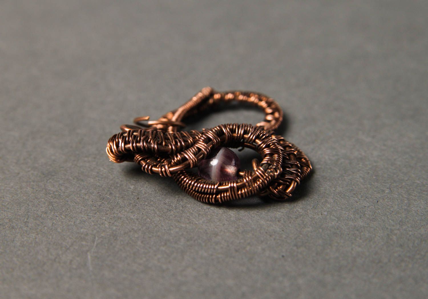 Unusual handmade metal pendant wire wrap copper pendant fashion trends photo 4
