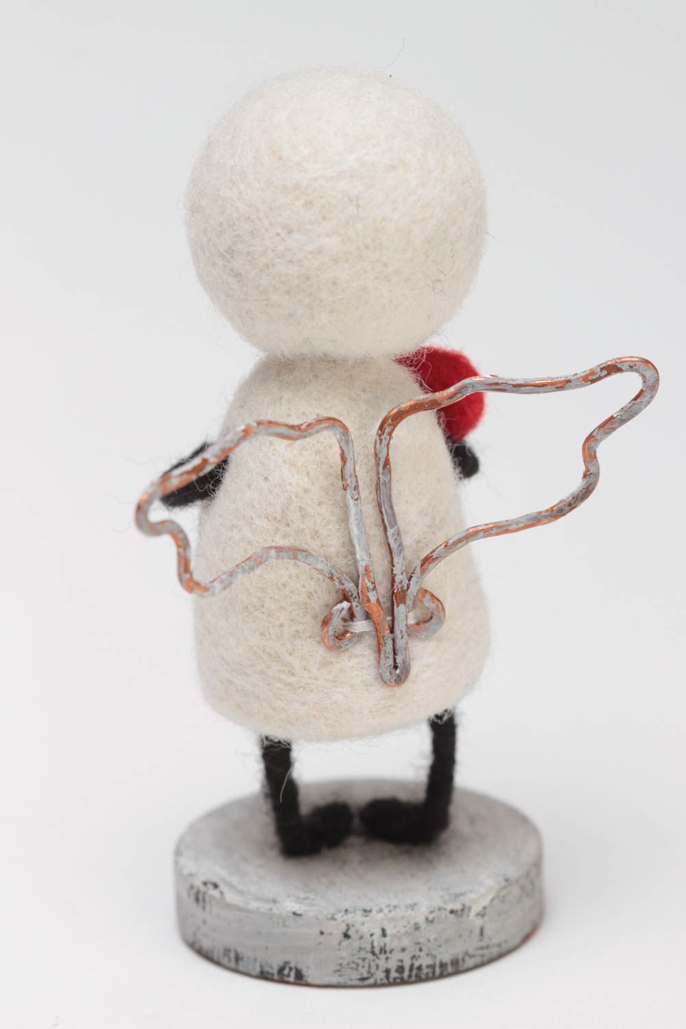 Figura original de fieltro de lana hecha a mano elemento decorativo Ángel foto 4