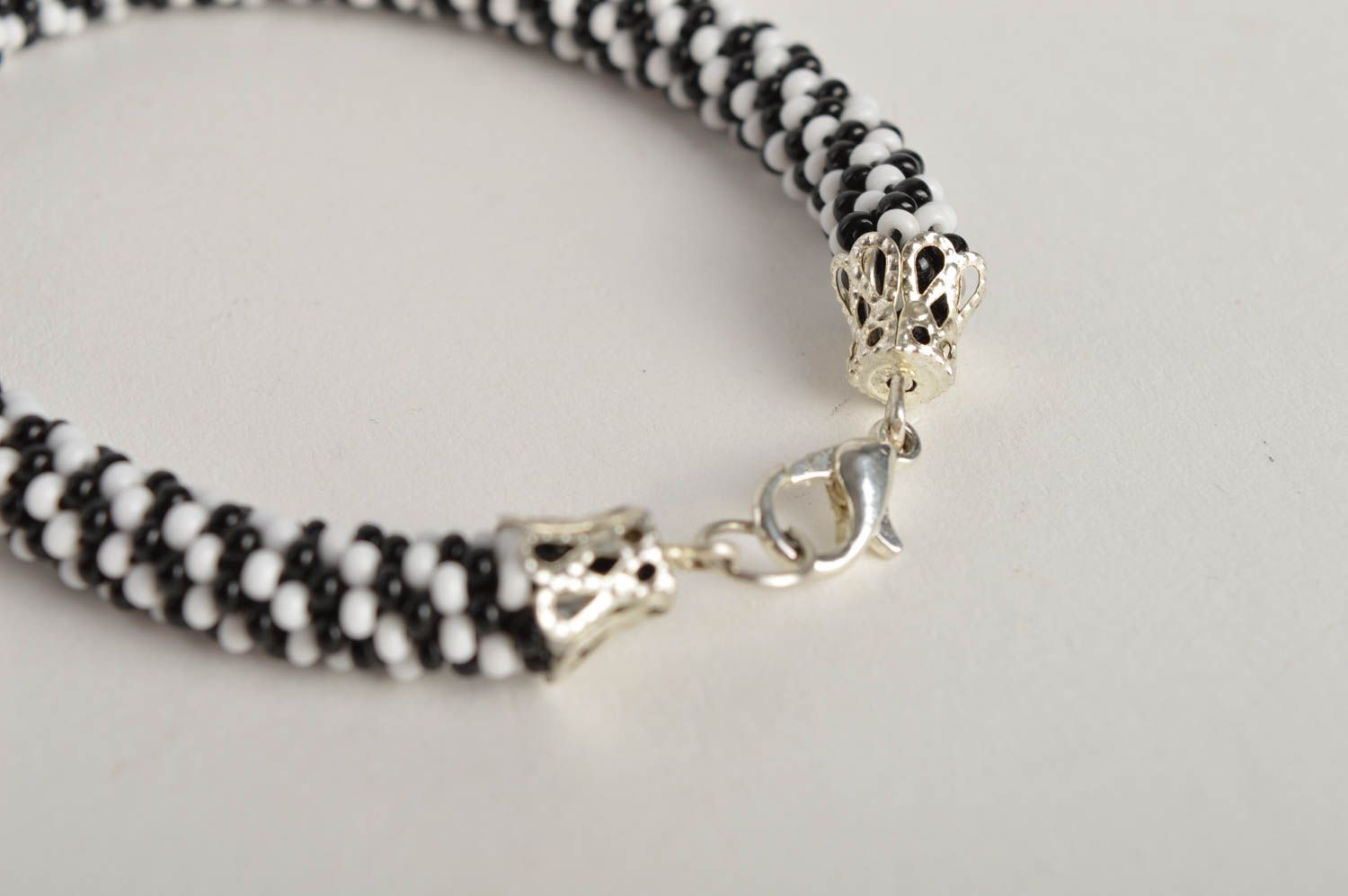 Handmade designer unusual bracelet elegant wrist bracelet beaded cord bracelet photo 3