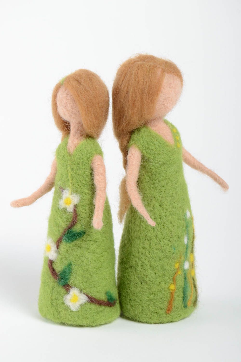 Handmade Puppen Set Designer Spielzeuge Geschenk für Frau 2 Stück Trockenfilzen foto 5