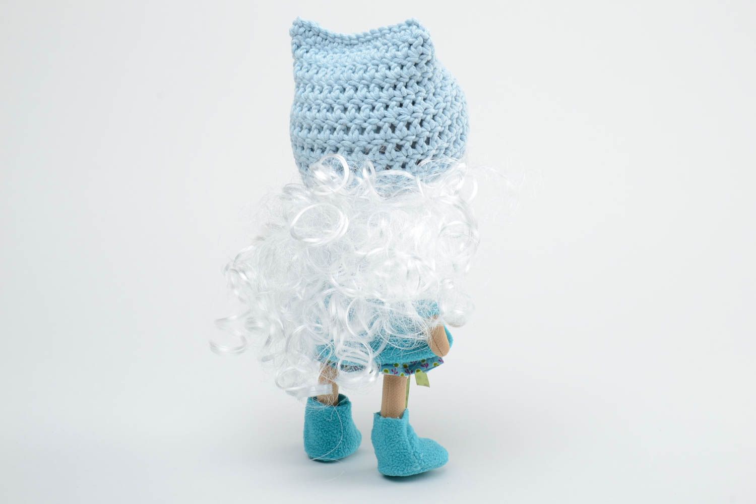 Künstlerische Interieur Puppe handmade aus Stoff Mädchen in blauer Kleidung für kleine Prinzessin foto 4