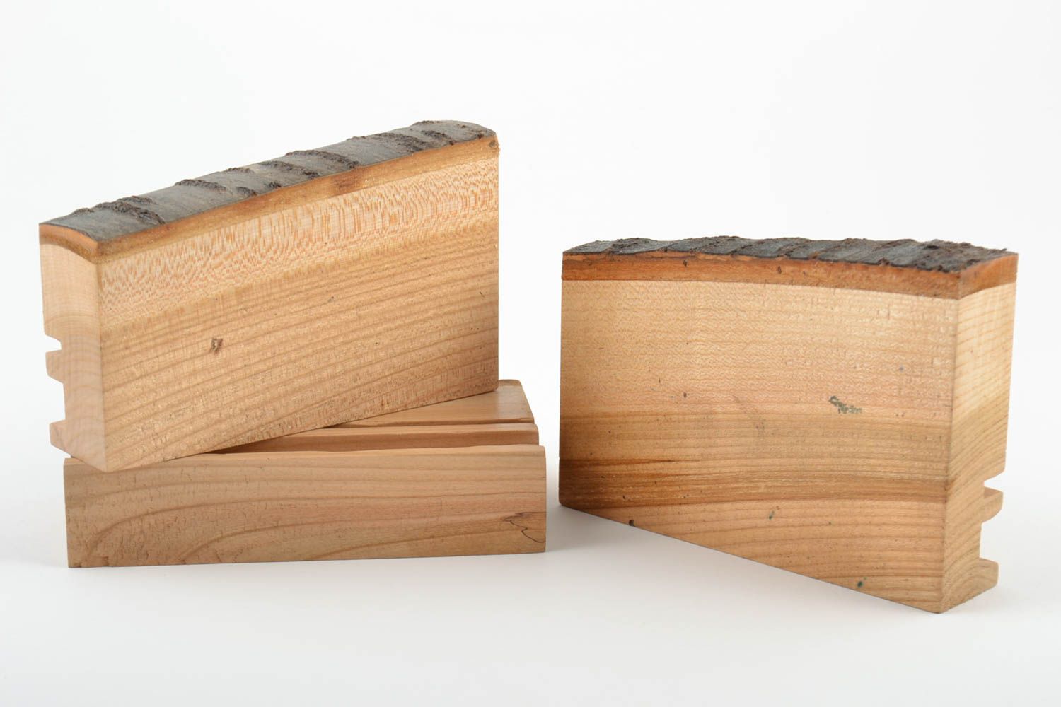 Handmade Holz Tablet Halter Set 3 Stück originell Designer Ständer für Gadgets foto 4