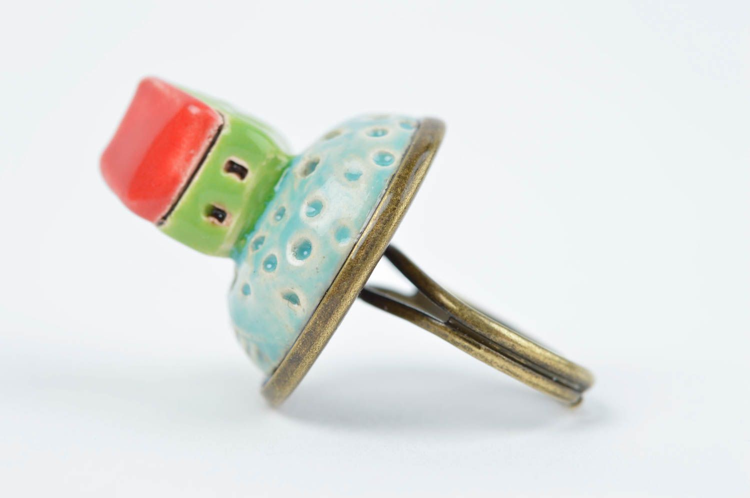 Handmade Ring Damen Designer Accessoire Schmuck Ring aus Keramik Geschenk Ideen foto 2
