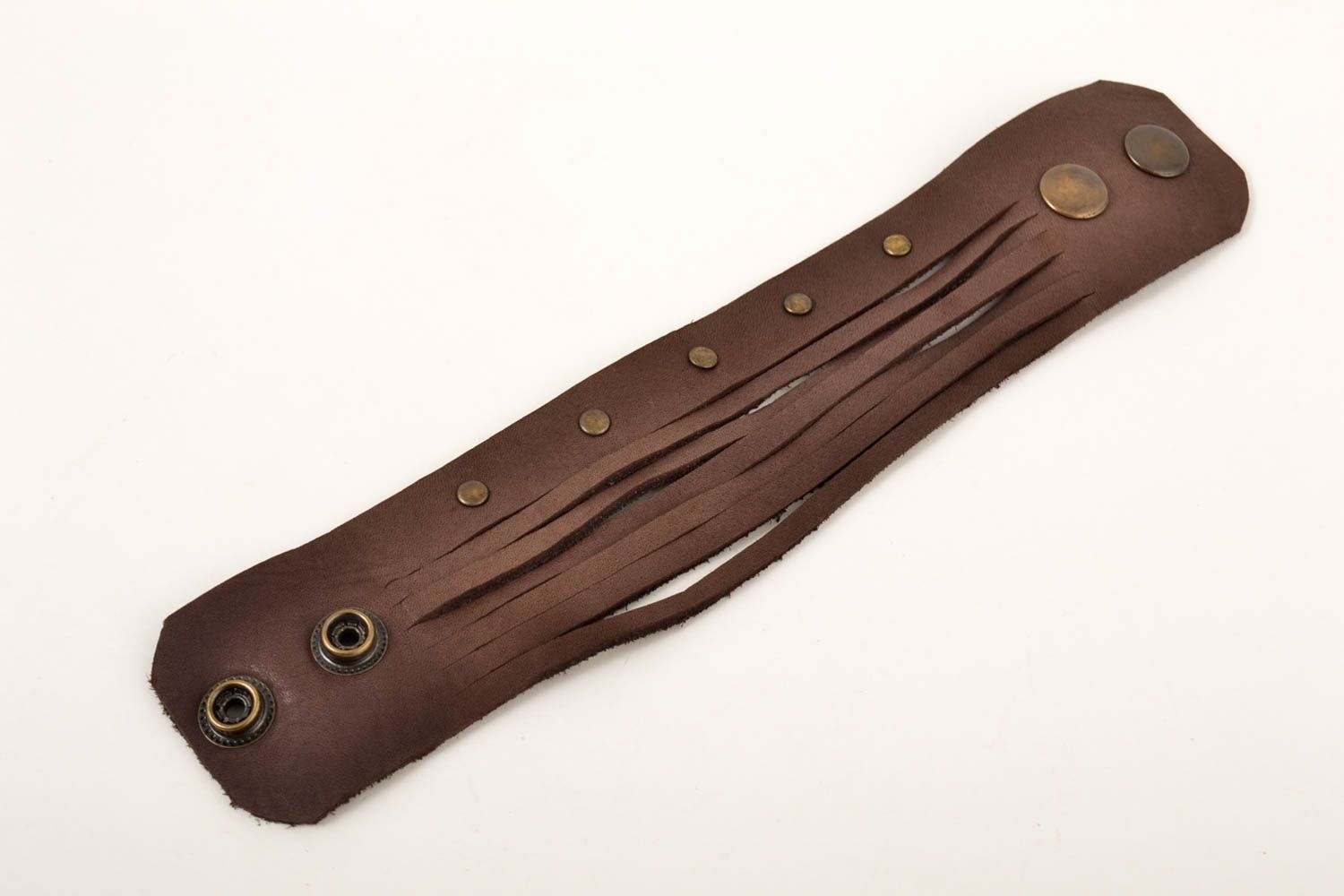 Handmade leather bracelet wrap bracelet leather wristband leather goods  photo 2