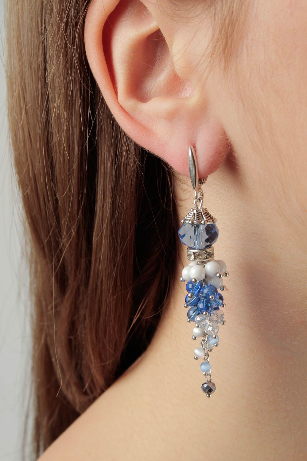 Handmade designer cute earrings unusual tender earrings dangling earrings photo 1