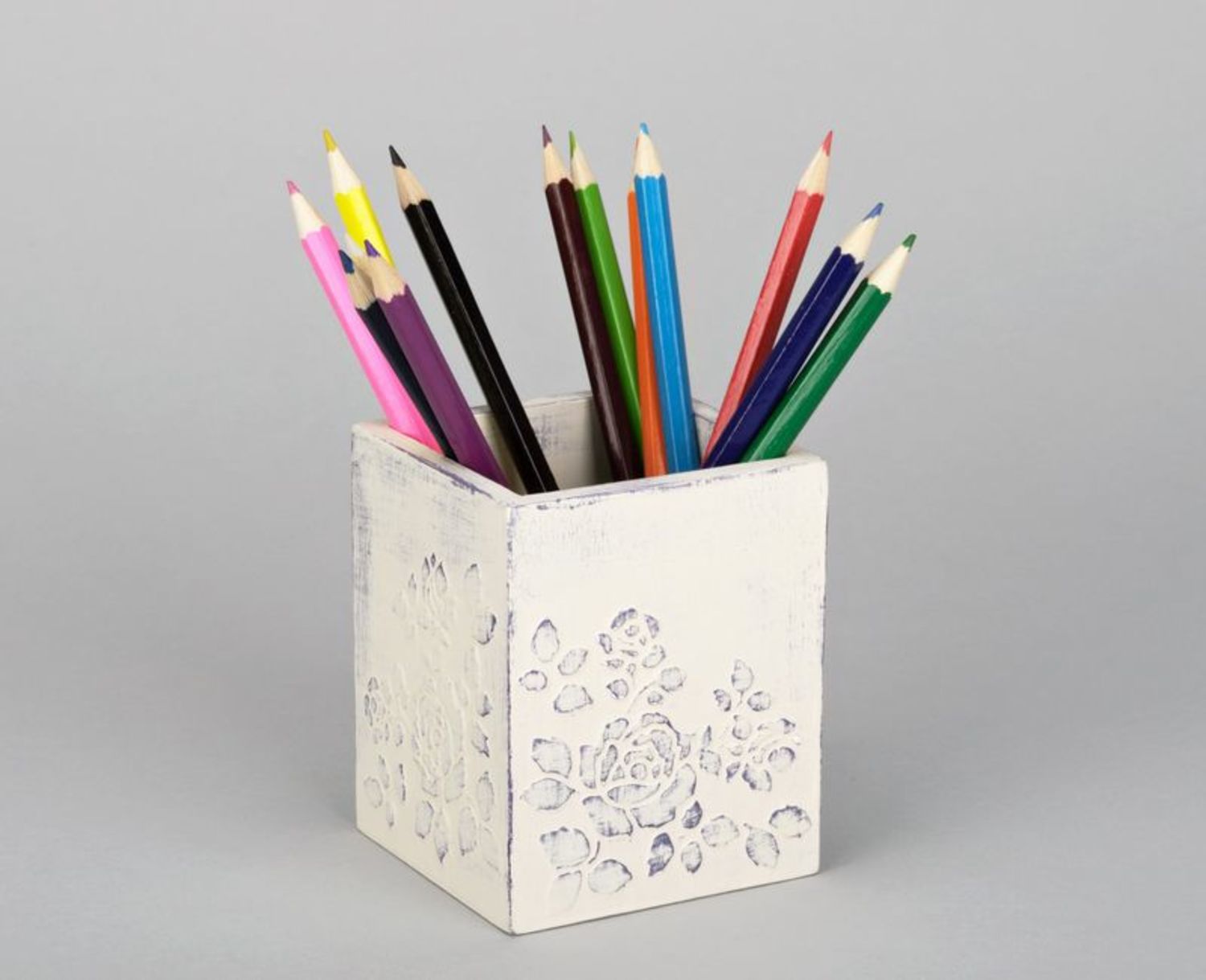 Supporto della matita e penna fatto a mano di argilla Portaoggetti da tavolo 
 foto 1