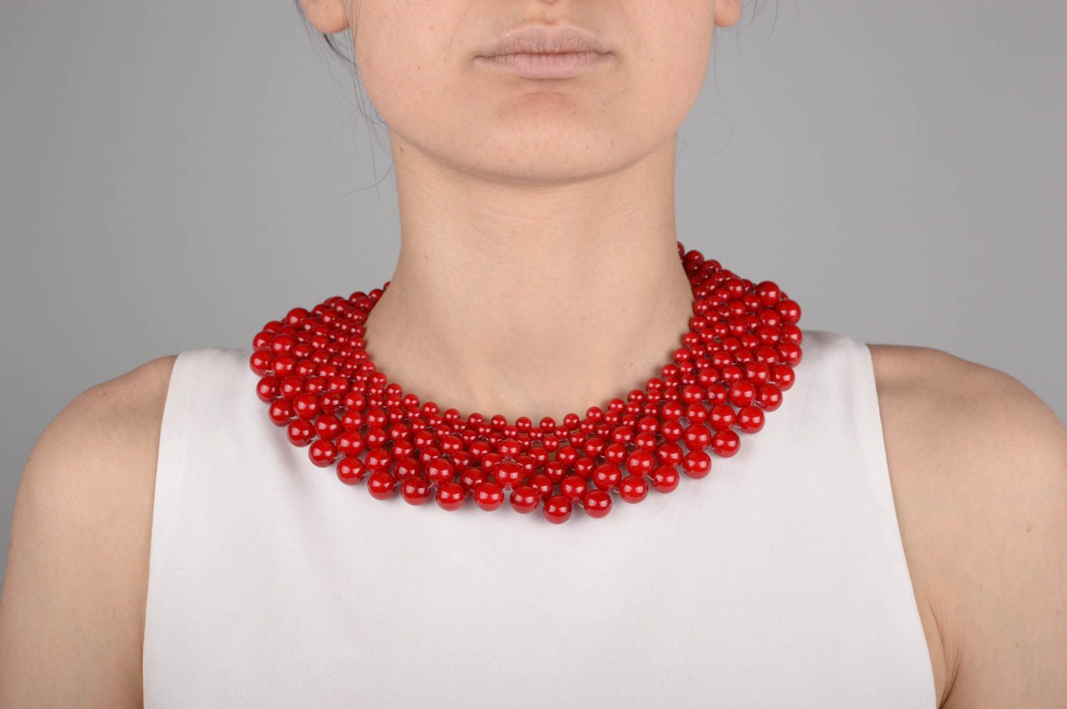 Handmade Schmuck Collier rot Accessoire für Frauen Geschenk Idee originell foto 5
