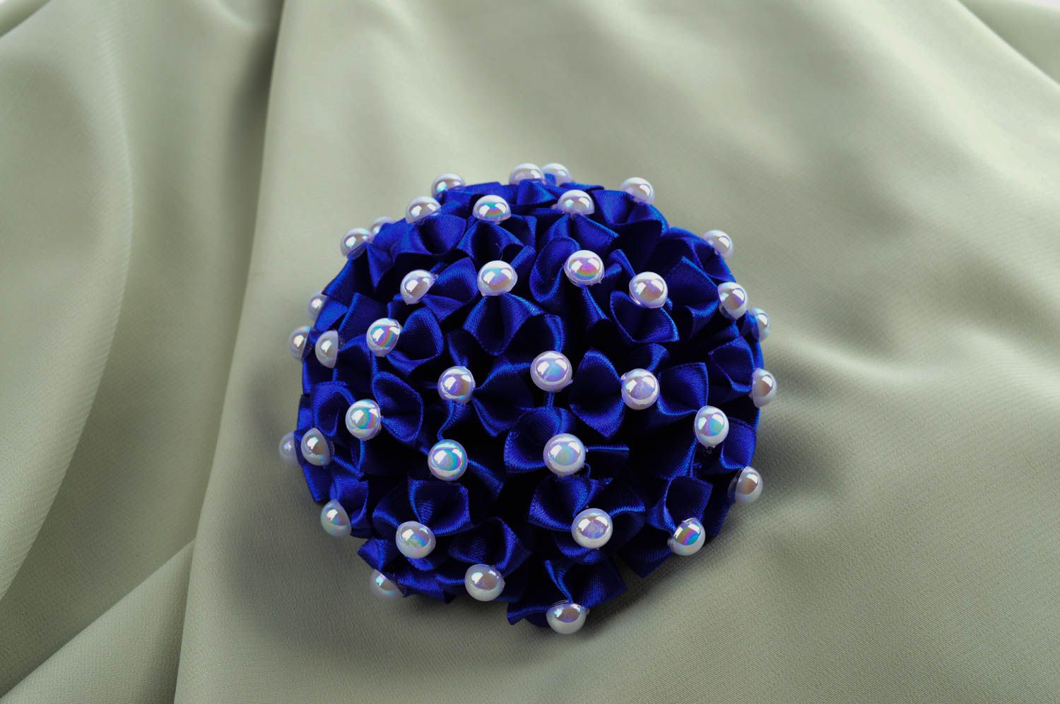 Goma de pelo hecha a mano accesorio para niñas coletero para el pelo azul foto 5