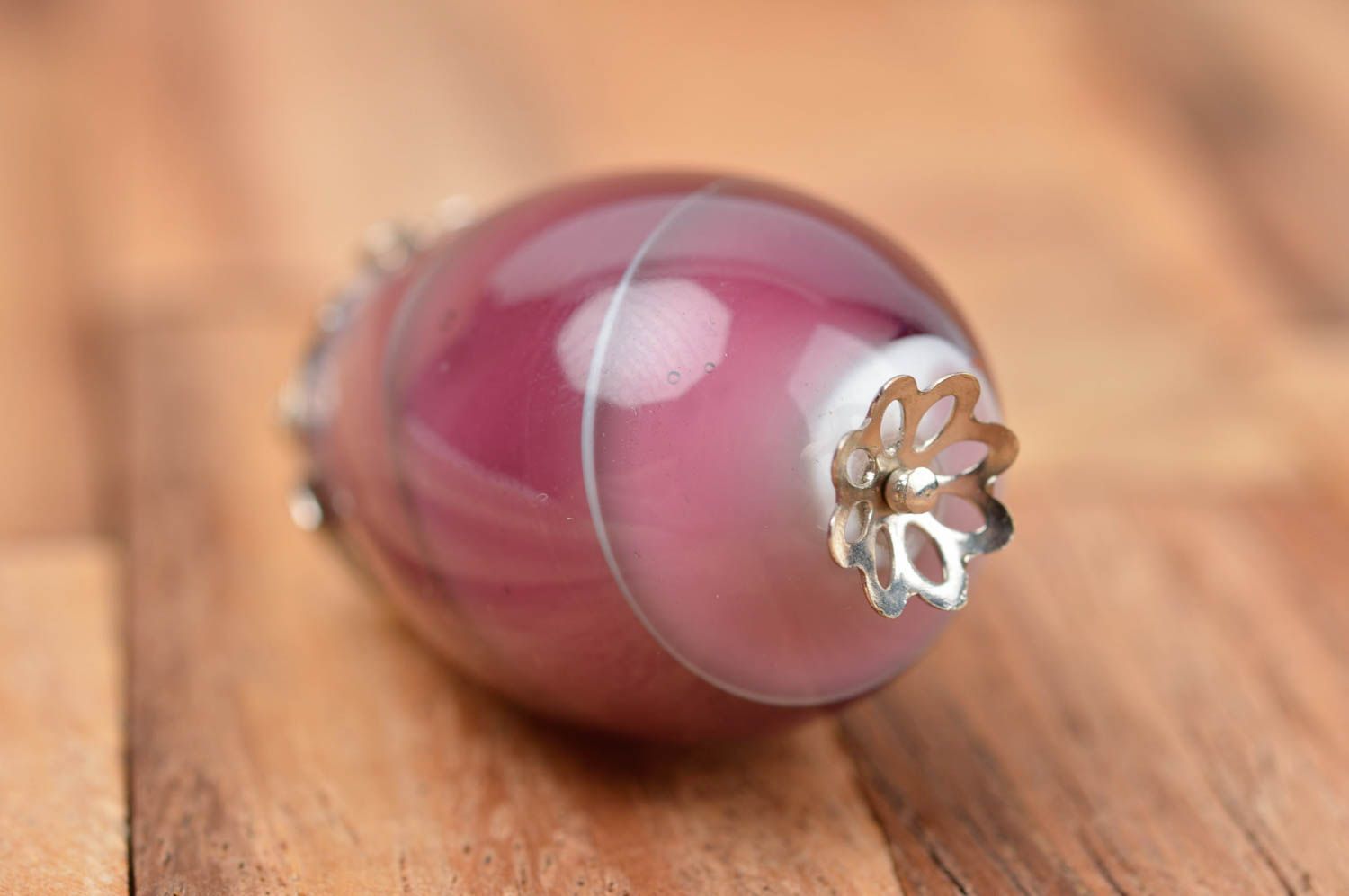 Perle en verre fait main Fourniture pour bijoux oeuf violet Loisirs créatifs photo 2