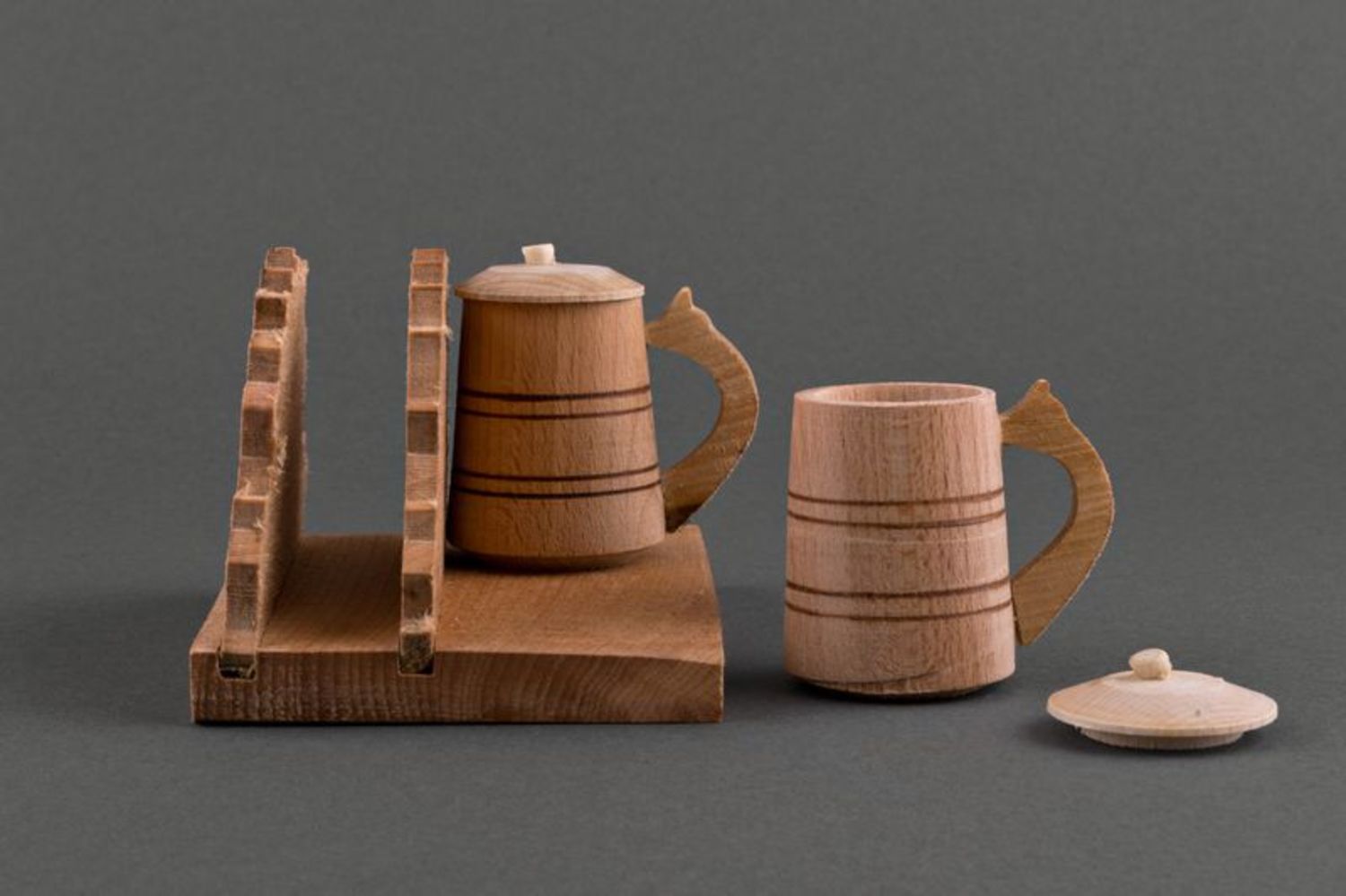 Wooden stand for napkins, salt-cellar and pepper-shaker photo 3