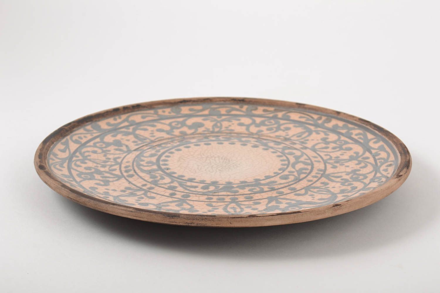 Керамическая тарелка ручной работы глиняная посуда расписная тарелка Восток фото 3
