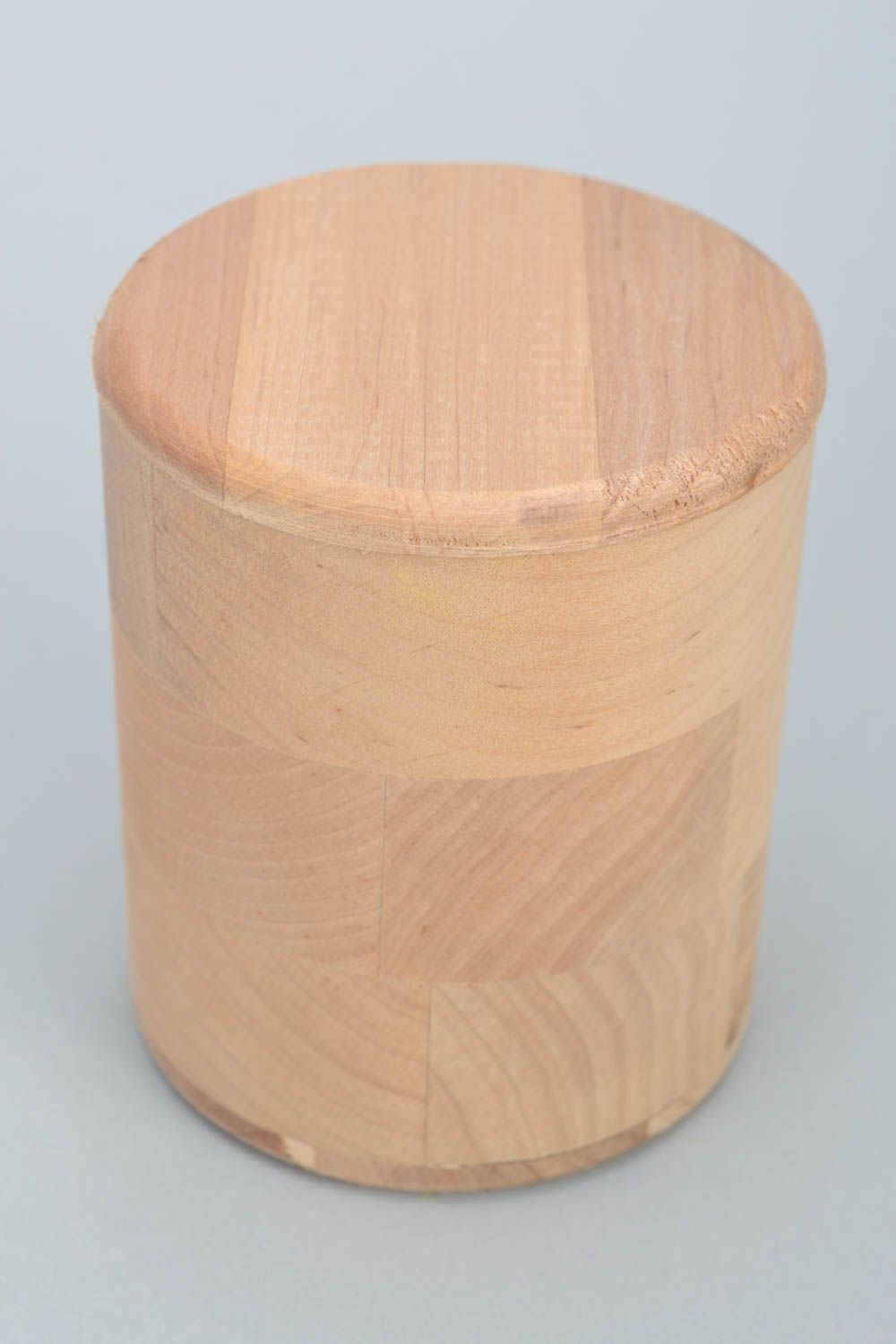 Caja para decorar redonda hecha a mano de madera material para manualidades foto 3