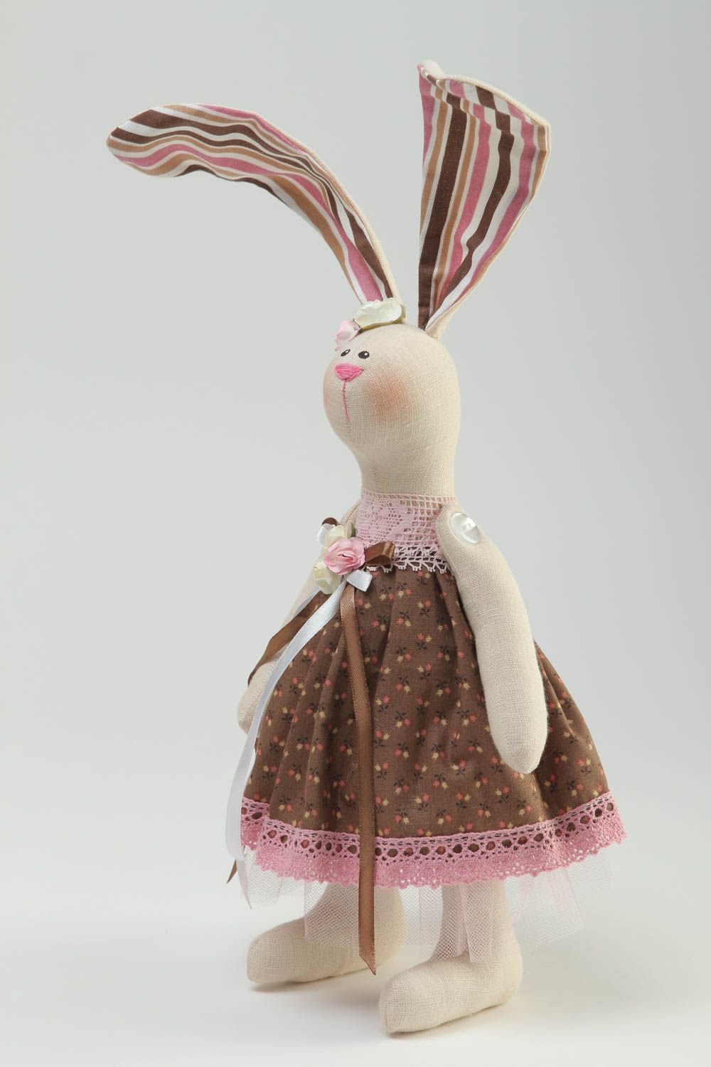 Juguete de tela conejo artesanal accesorio para decoracion elemento decorativo foto 2