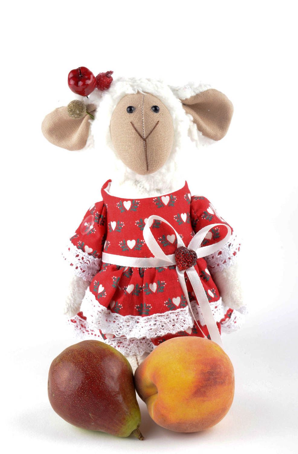 Peluche mouton faite main Jouet enfant Peluche en tissu Cadeau original photo 4