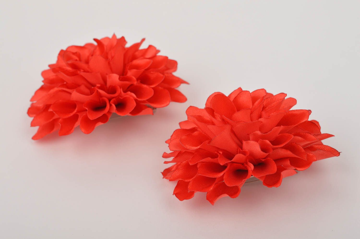 Set of 2 handmade hair accessories brooches and pins hair decorations  photo 4