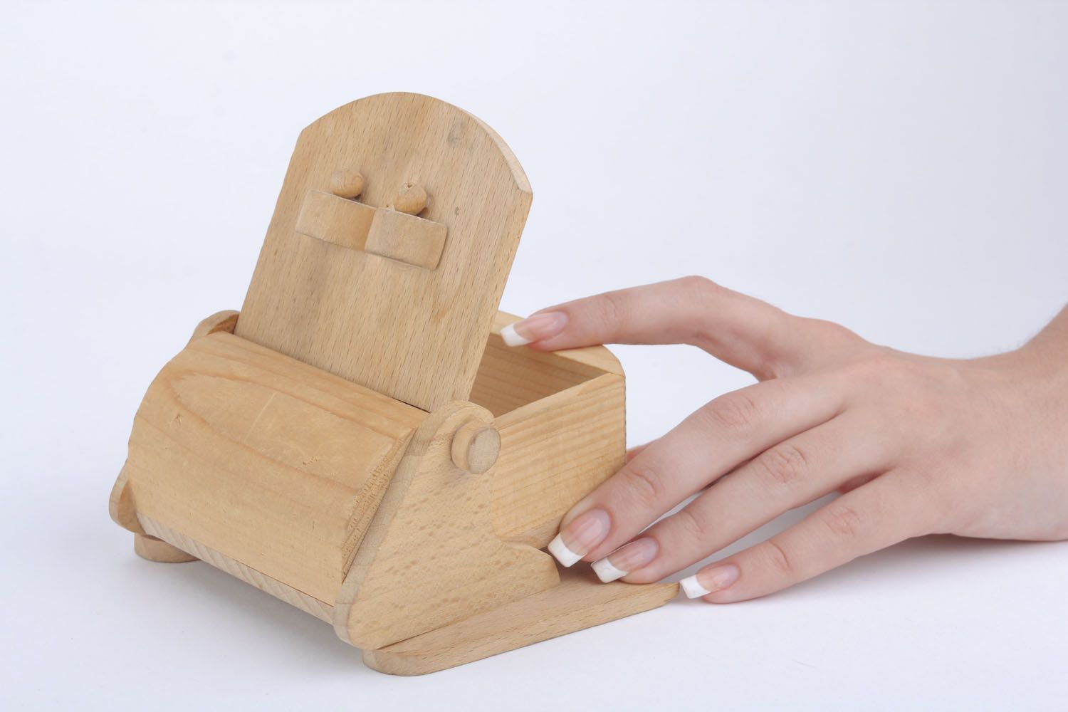 Rana giocattolo fatta a mano giocattolo di legno semilavorato da dipingere foto 5