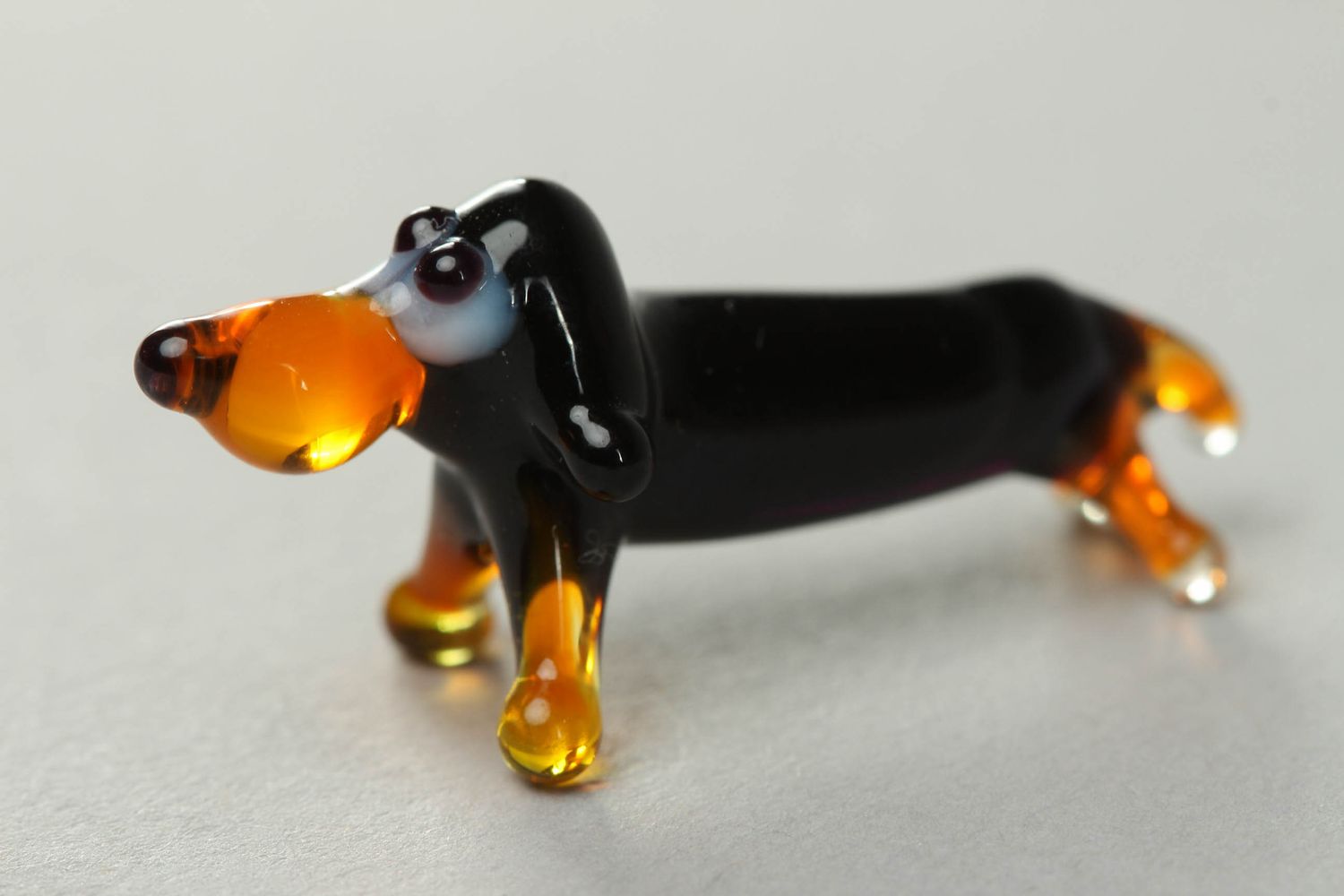 Lampwork glass figurine Badger-dog photo 3