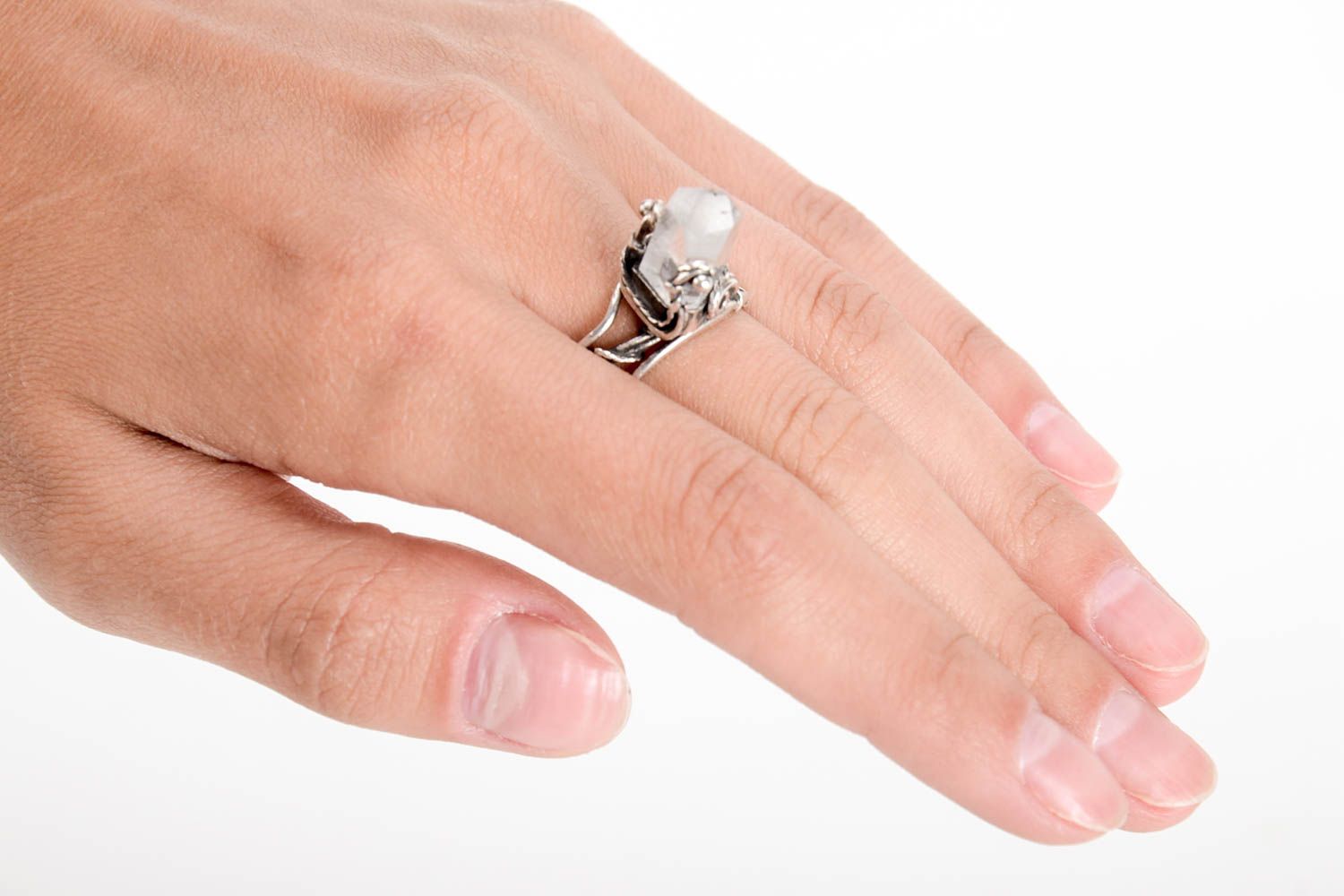 Handmade jewelry silver ring big ring gemstone jewelry rings for women photo 1