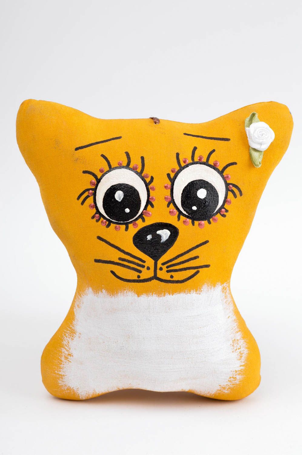 Juguete artesanal gatito amarillo adorable peluche original regalo para niños foto 2