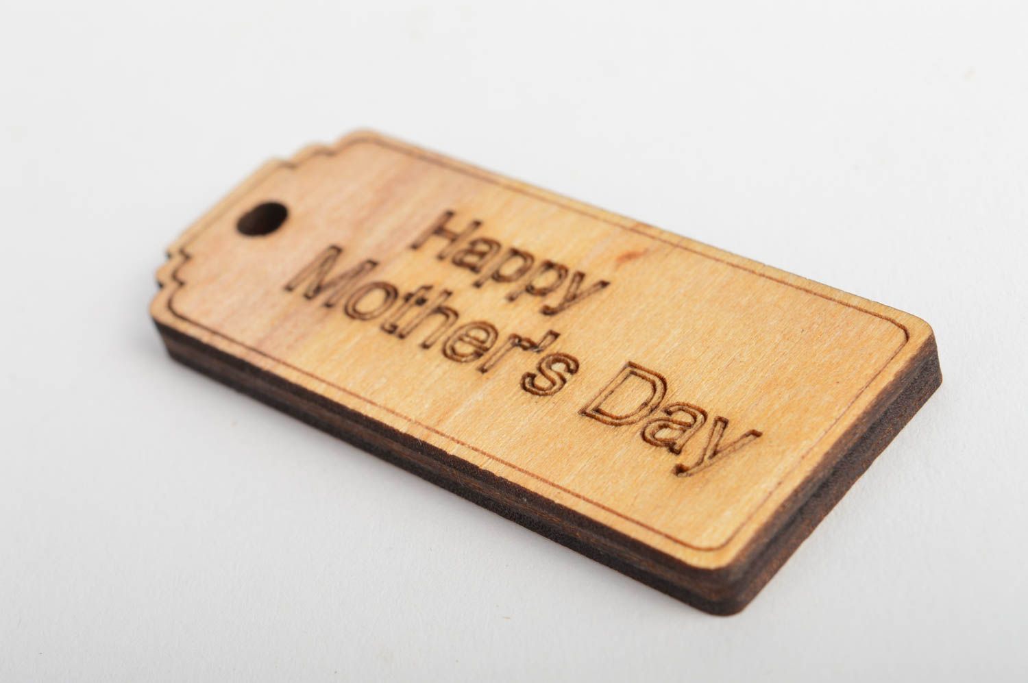 Fourniture étiquette en bois inscription pour maman fait main Happy Mother's Day photo 3
